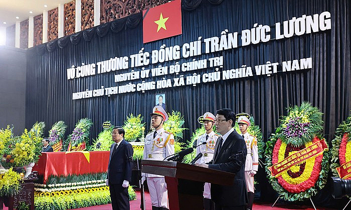 Toàn cảnh lễ truy điệu, tiễn đưa nguyên Chủ tịch nước Trần Đức Lương